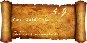 Abel Jolánta névjegykártya